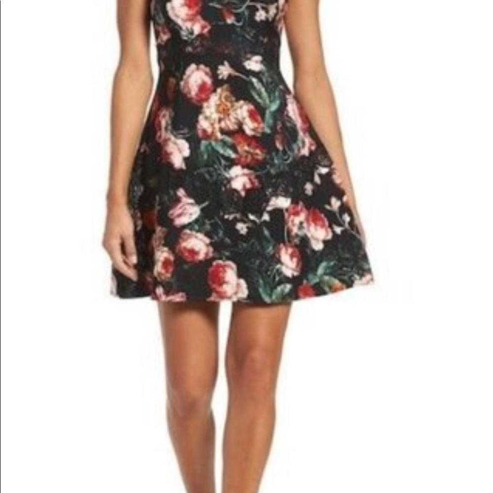🌺🌼Chelsea28 Blk Foxie Floral Fit & Flare Mini Dress - Picture 5 of 14